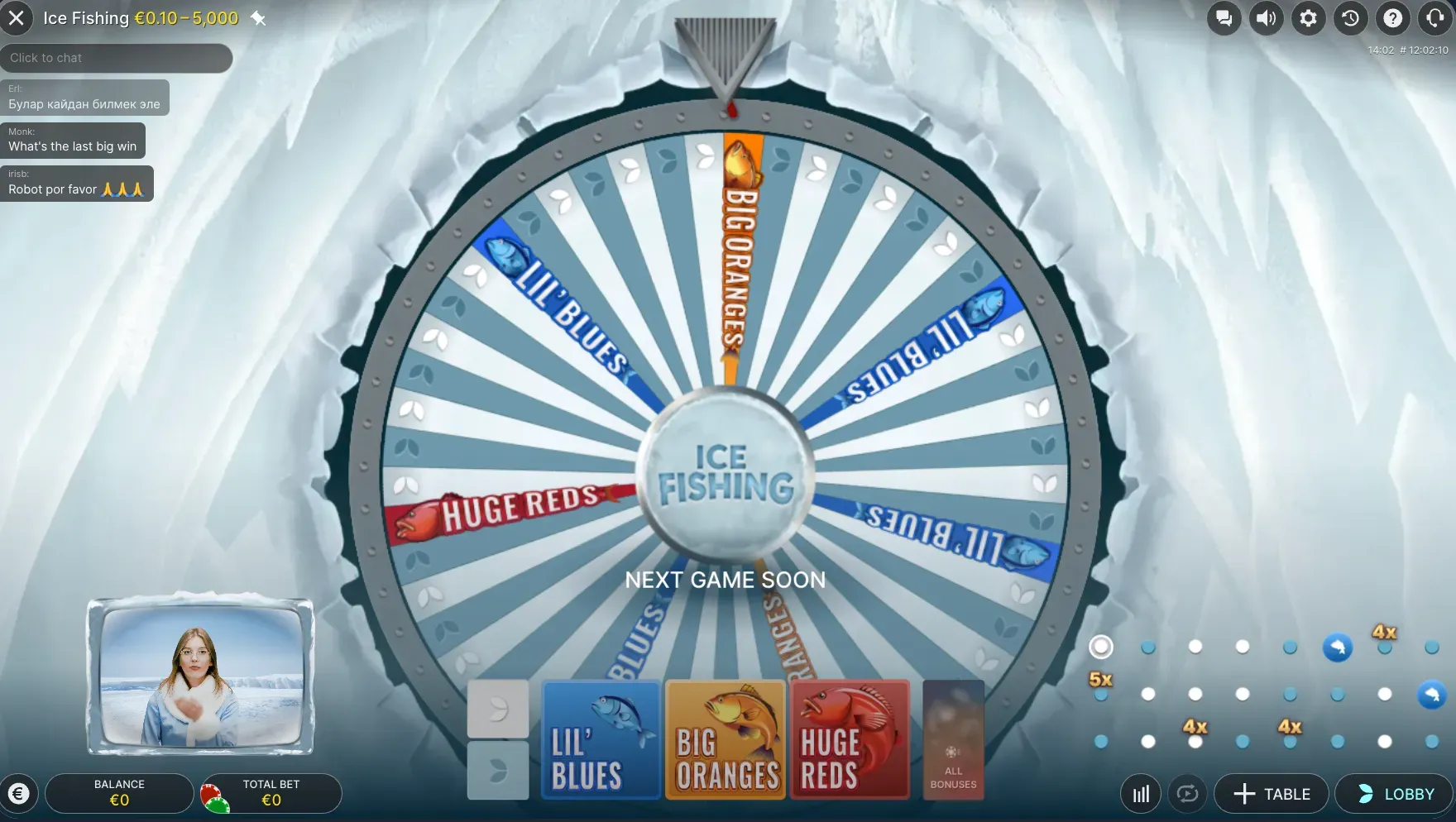 ICE Fishing live di Evolution su SpiNight Casino